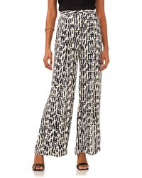Vince Camuto - Abstract Print Flat Front Wide Leg Pants - Lyst