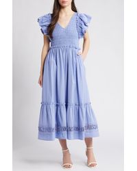 Cleobella - Gladys Smocked Organic Cotton Maxi Dress - Lyst