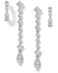 Nadri - Cassi Set Of 2 Huggie Hoops & Linear Drop Earrings - Lyst