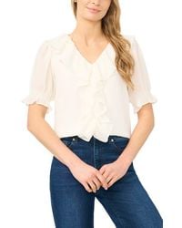 Cece - Ruffle Crepe Top - Lyst