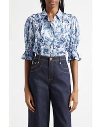 Cinq À Sept - Midnight Floral Print Button-Up Shirt - Lyst