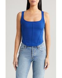 All In Favor - Square Neck Corset Tank In At Nordstrom, Size X-large - Lyst