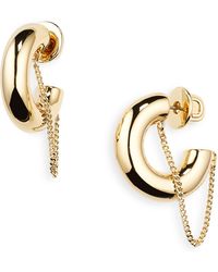 DEMARSON - Mini Miley Chain Detail Hoop Earrings - Lyst
