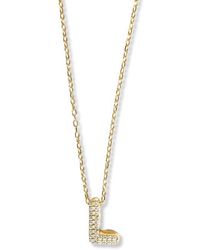 Argento Vivo Sterling Silver - Cubic Zirconia Bubble Inital Pendant Necklace - Lyst