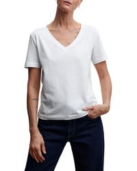 Mango - Essential Cotton V-neck T-shirt - Lyst