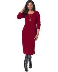 Jessica London - Scoop-Neck Sweater Dress - Lyst