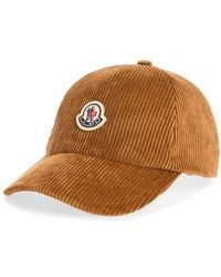 Moncler - Logo Patch Corduroy Baseball Cap - Lyst