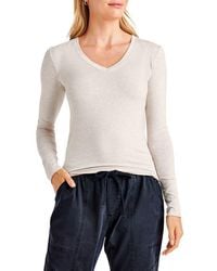 Splendid - V-Neck Long Sleeve Tee - Lyst