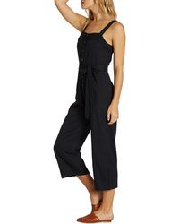 Billabong Sandy Toes Wide Leg Crop Jumpsuit - Black