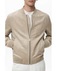 Mango - Faux Suede Bomber Jacket - Lyst