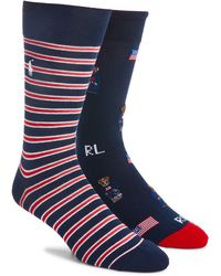 Polo Ralph Lauren - Assorted 2-pack Americana Bear & Stripe Dress Socks - Lyst