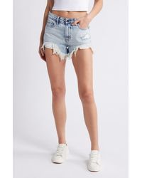Hidden Jeans - Heavy Frayed High Waist Nonstretch Cutoff Mom Shorts - Lyst