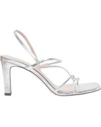 Sandro - Leather Sandals With A Wide Heel - Lyst