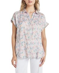 Splendid - Kathryn Tile Print Short Sleeve Button-up Shirt - Lyst