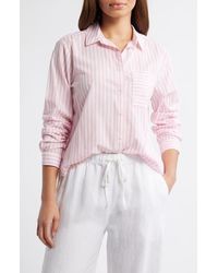 Beach Lunch Lounge - Candy Stripe Cotton Blend Button-Up Shirt - Lyst