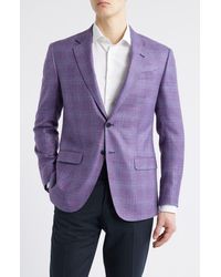 Emporio Armani - Plaid Wool & Silk Blend Sport Coat - Lyst
