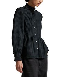 Polo Ralph Lauren - Plaid Long Sleeve Peplum Button-Up Shirt - Lyst