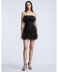 BCBGMAXAZRIA - Solid Cascade Mini Dress - Lyst