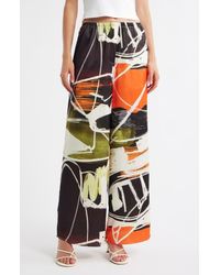 TOPSHOP - Co Ord Abstract Artsy Print Satin Trouser - Lyst