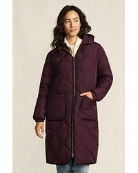 Lands' End - Featherfree Insulated Diamond Quilted Maxi Coat - Lyst