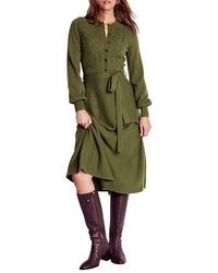 Boden - Lace Appliqué Long Sleeve Tie Belt Midi Sweater Dress - Lyst
