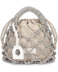 Kurt Geiger - Small Crystal Macramé Bag - Lyst