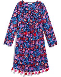 Vineyard Vines - Floral Long Sleeve Cotton Blend Cover-up Dress - Lyst
