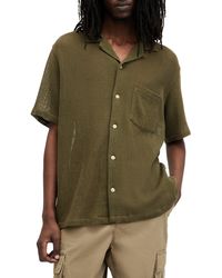 AllSaints - Sortie Mesh Button-up Shirt - Lyst