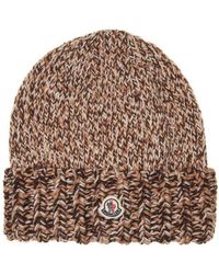 Moncler - Logo Patch Rib Wool Beanie - Lyst