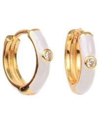 Color Shout - Enamel Huggie Hoops - Lyst