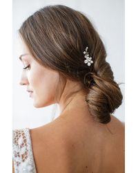 Brides & Hairpins - Nahla Set Of 2 Pearl & Crystal Flower Pins - Lyst