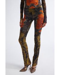 Jean Paul Gaultier - Medallion Print Mesh Trousers - Lyst