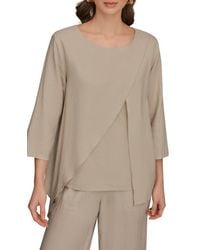 Donna Karan - Overlap Wrap Front Top - Lyst