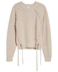 Isabel Marant - Tulliam Lace-Up Detail Merino Wool & Cashmere Blend Crewneck Sweater - Lyst