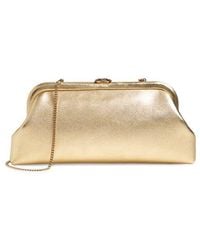 Jimmy Choo - Skylar Metallic Leather Clutch - Lyst