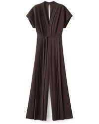Mango - Pleated Tie Belt Jumpsuit - Lyst