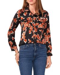 Chaus - Floral Print Button-Up Utility Shirt - Lyst