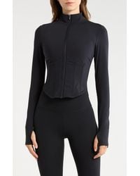 Mpg - Sculpt Corset Seamed Crop Zip-Up Jacket - Lyst