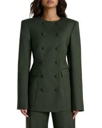 Naked Wardrobe - Power Shoulder Double Breasted Blazer - Lyst