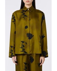 MM by Max Mara - Eraclea Abstract Print Silk Button-Up Shirt - Lyst