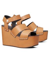 Tory Burch - Stud Platform Wedge Sandal - Lyst