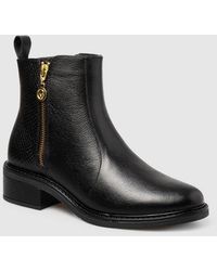 Manuela - Lili Side Zip Bootie - Lyst
