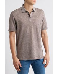 BOSS - Press Cotton And Linen Polo - Lyst