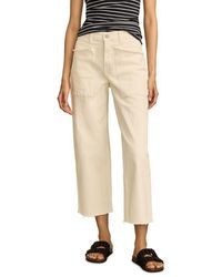 Lucky Brand - Legend Raw Hem Patch Pocket Crop Wide Leg Jeans - Lyst