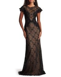 Tadashi Shoji - Embellished Flutter Sleeve Lace Mermaid Gown - Lyst