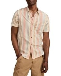 Lucky Brand - Short Sleeve Cotton-Blend Button-Up Shirt - Lyst