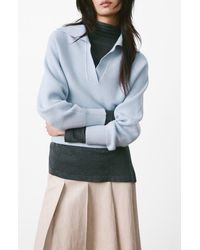 Mango - Rib Johnny Collar Sweater - Lyst