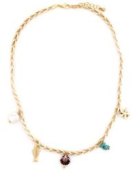 Panacea - Shells Cultured Pearl Charm Necklace - Lyst