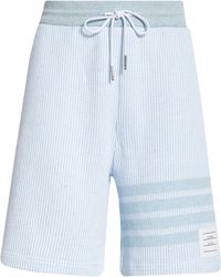Thom Browne - 4-bar Stripe Cotton & Silk Knit Shorts - Lyst