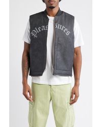 Pleasures - Horns Reversible Faux Leather Vest - Lyst